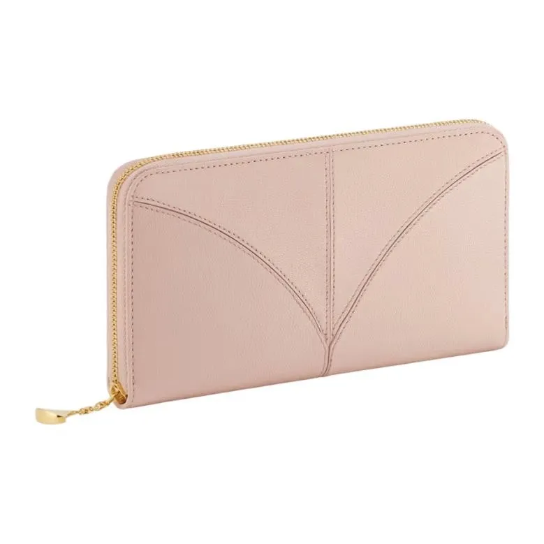 BVLGARI Goatskin Wallet Tubas Women's Pink-0