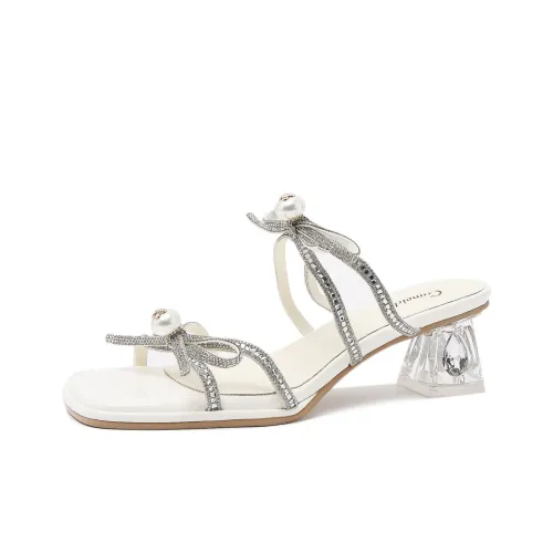 CAMEIDO Slip Resistant Slide Slippers Women's White
