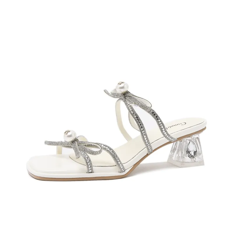 CAMEIDO Slip Resistant Slide Slippers Women's White-0