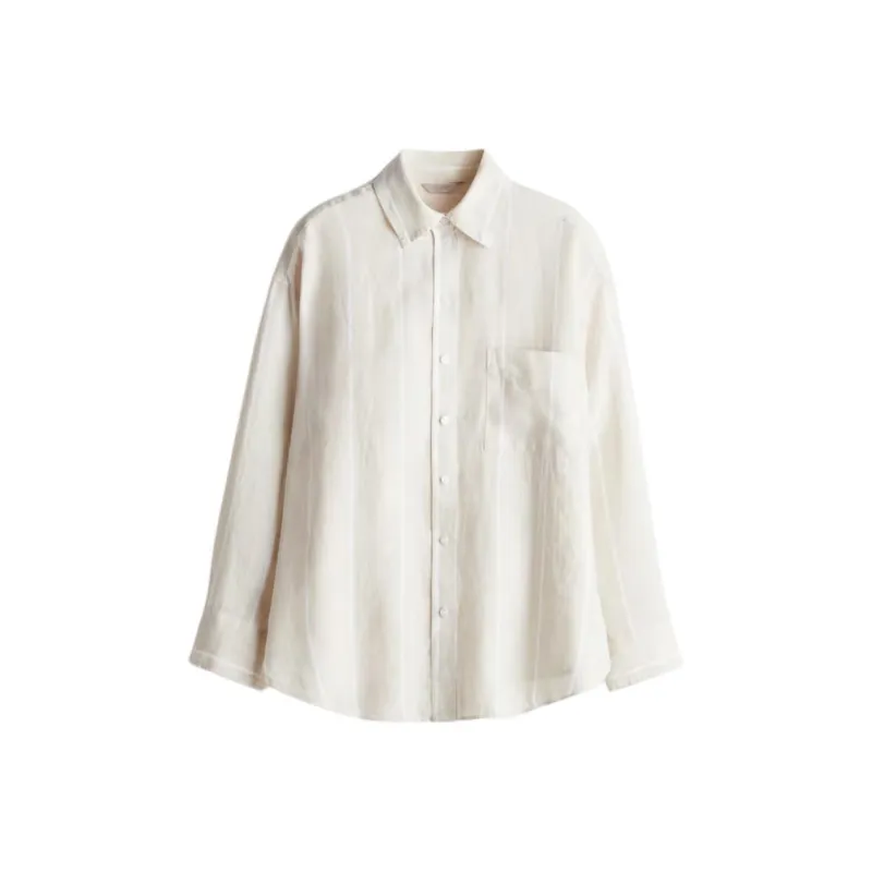 H&M Shirts Women's Light Beige/Stripes-0