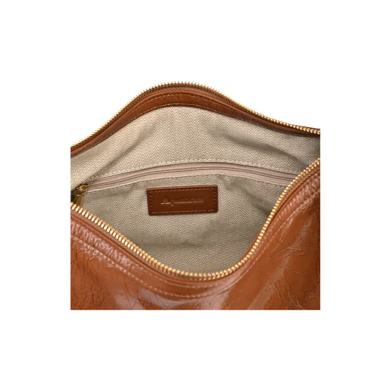 AQUASCUTUM Top Grain Cow Leather Tote Crossbody Bag, Shoulder Bag Women's Brown-4