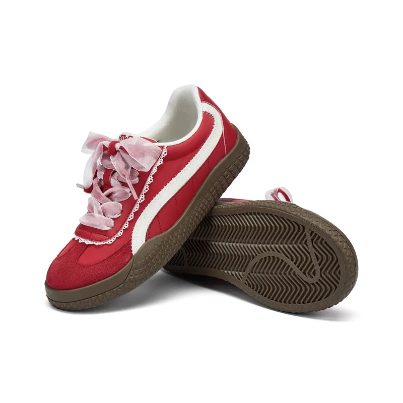 Hotwind Cream Lace Series Anti Slip Wear Resistant Low Top Casual Shoes Women's-4