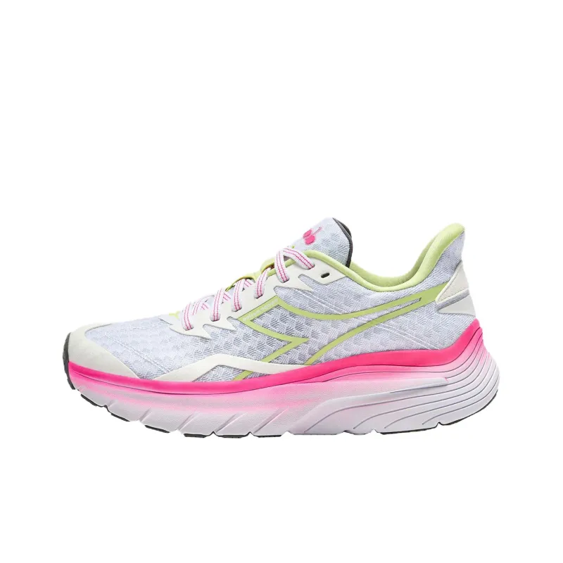 Diadora Anti Slip Wear Resistant Low Top Running Shoes Women's White-0