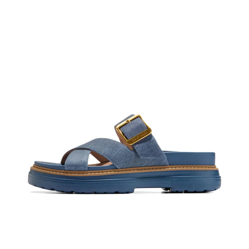 COLE HAAN Rubber Sole Slip Resistant Slide Slippers Women's Navy Blue-0