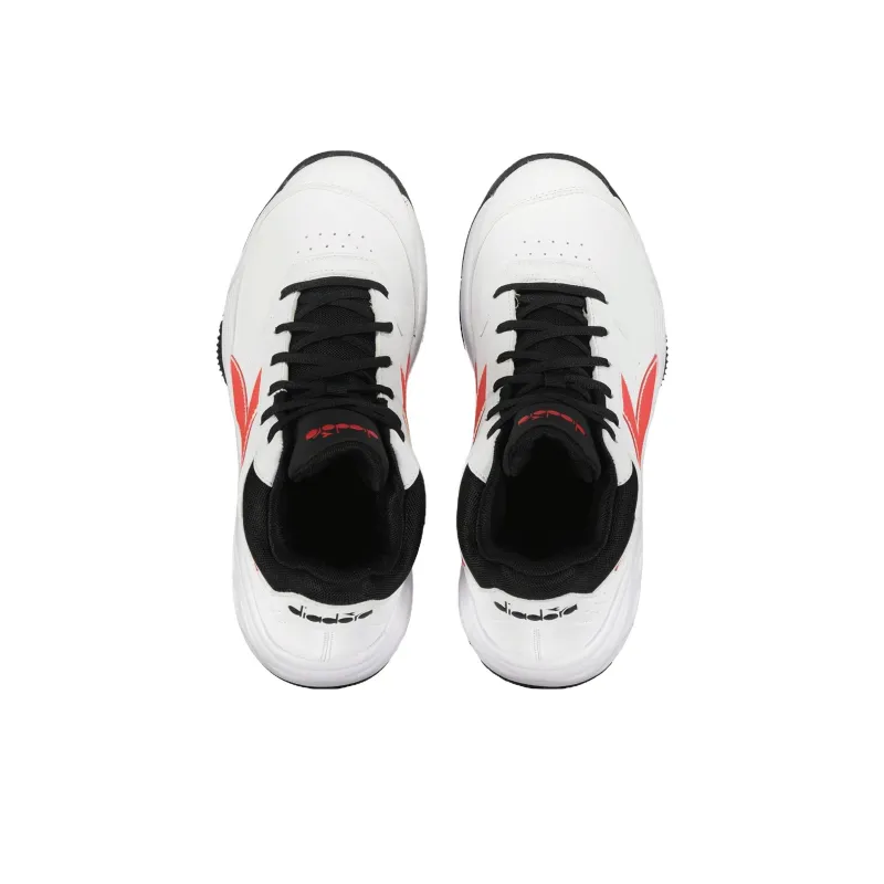 Diadora Anti Slip Wear Resistant Low Top Basketball Shoes Men's White-3
