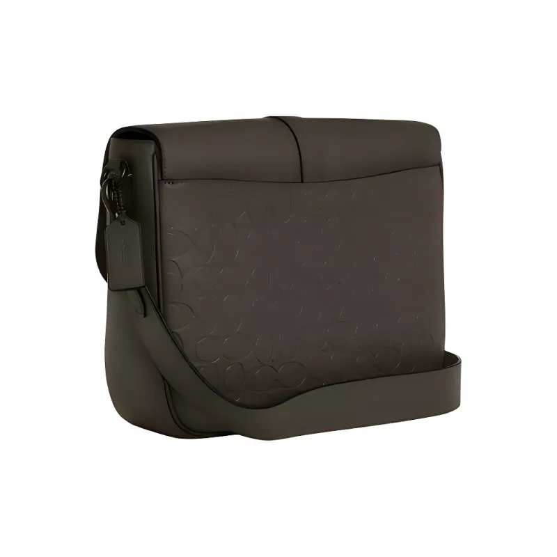 COACH WARNER Cow Leather Messenger Bag, Shoulder Bag Tubas Men's Olive Green-1