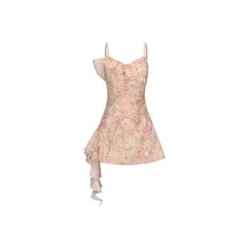 CHIWAWAMEME Slip Dresses Women's Oil Paintings Colorful Flowers