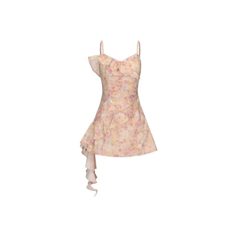 CHIWAWAMEME Slip Dresses Women's Oil Paintings Colorful Flowers-0