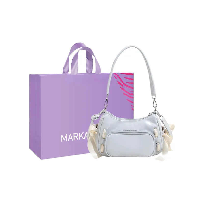 MARKANGARO PU Portable Underarm Shoulder Bag Women's Blue/Purple/Pink/Black/White-5