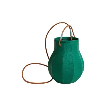 HERMES Little Bull Leather Shoulder Bag, Crossbody Bag Women's Green