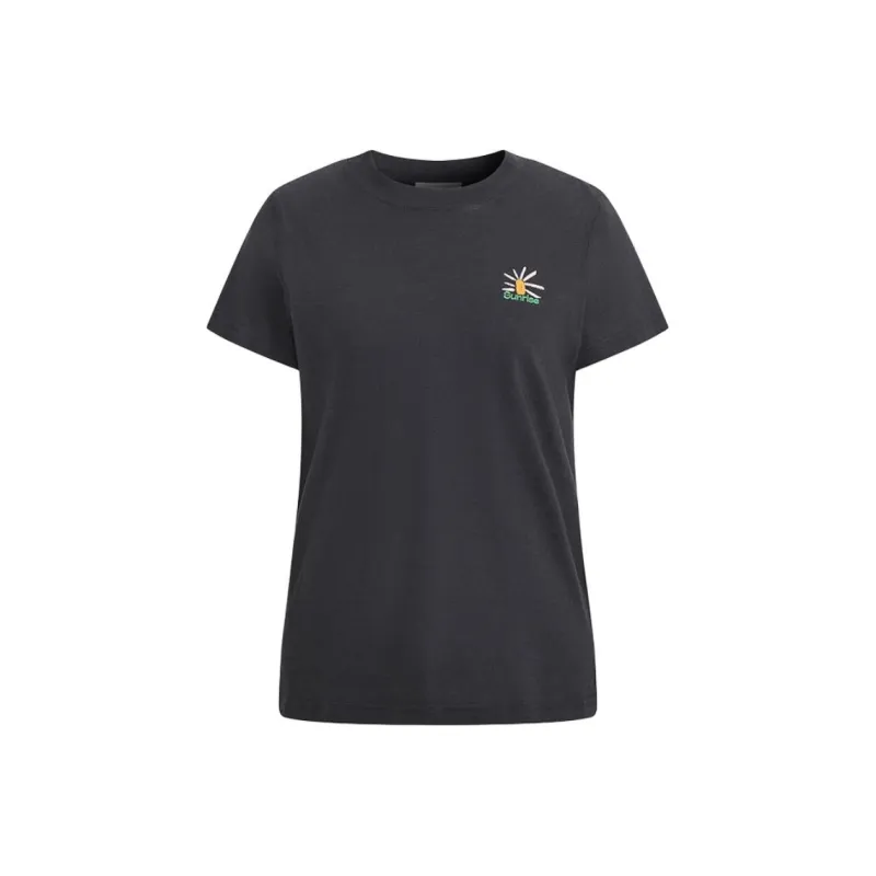 Short Sentence T Shirts Women's Gray Black A-0