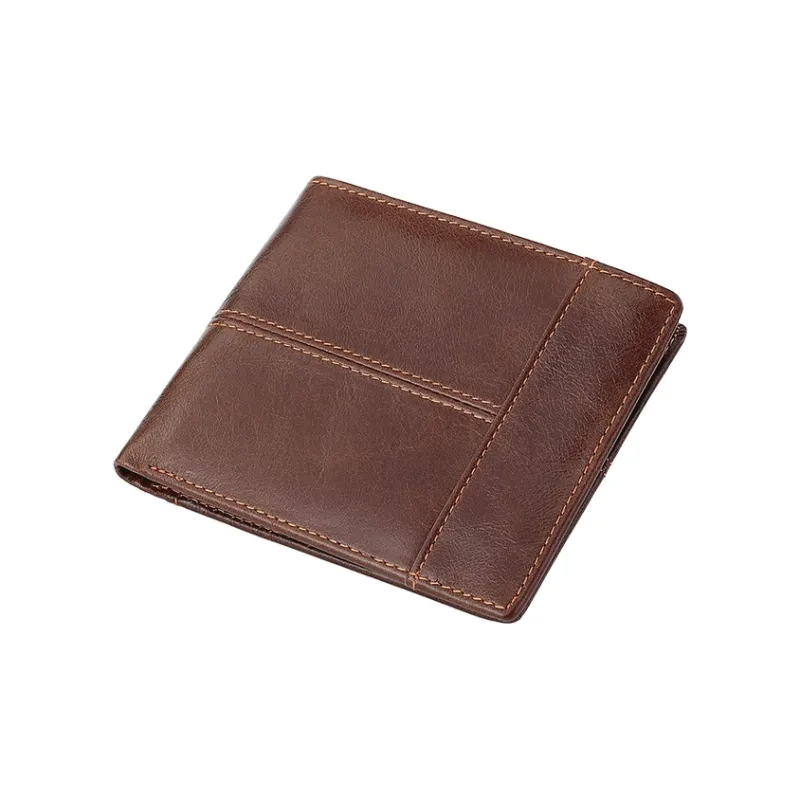 Yalu Polyester With Cow Leather Wallet Men's Black/Brown/Coffee-4