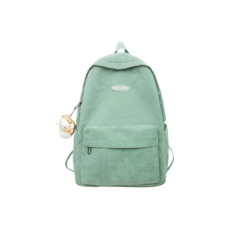 BUBM Corduroy Backpack Regular Unisex Black/Khaki/Brown/Gray-8