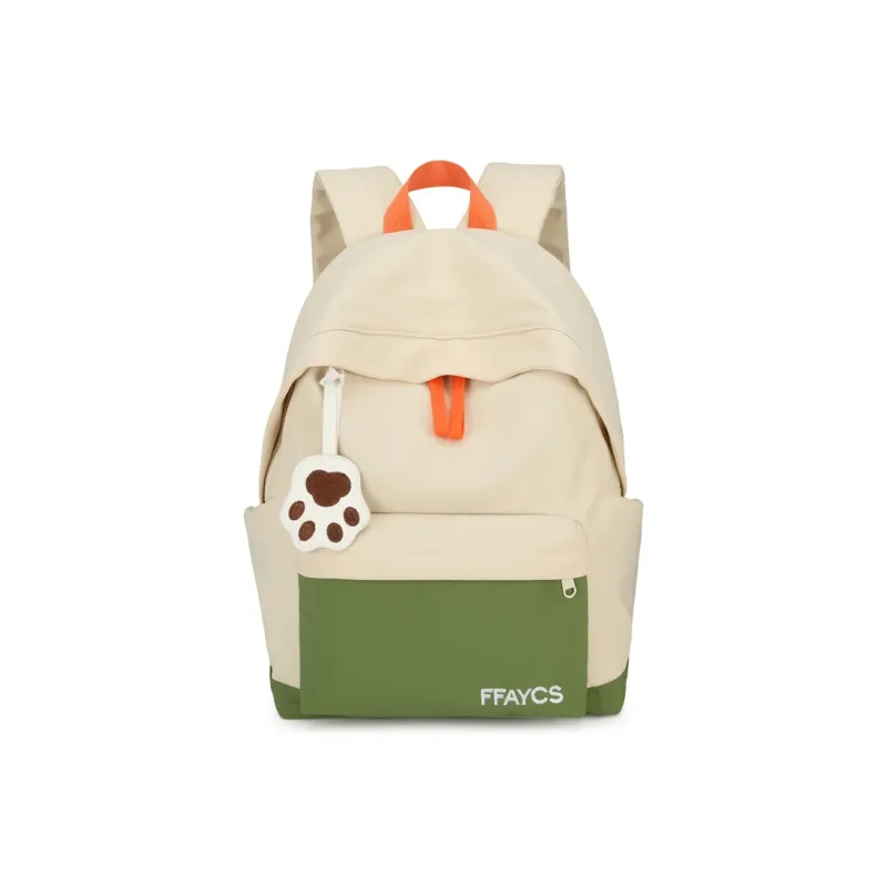 AIBAG Oxford Backpack Women's White Green/Red Yellow-0