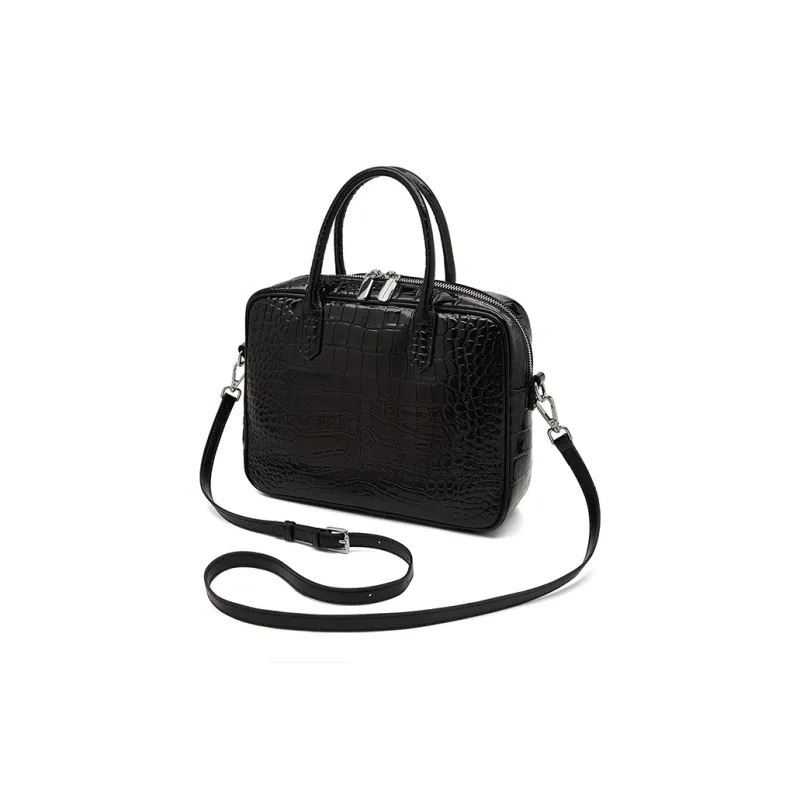 Old Man's Head Cow Leather Handbag Regular Women's Black/Red/Brown-2
