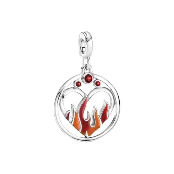 Pandora Sterling Silver, Crystal, Enamel Pendants Unisex Silver