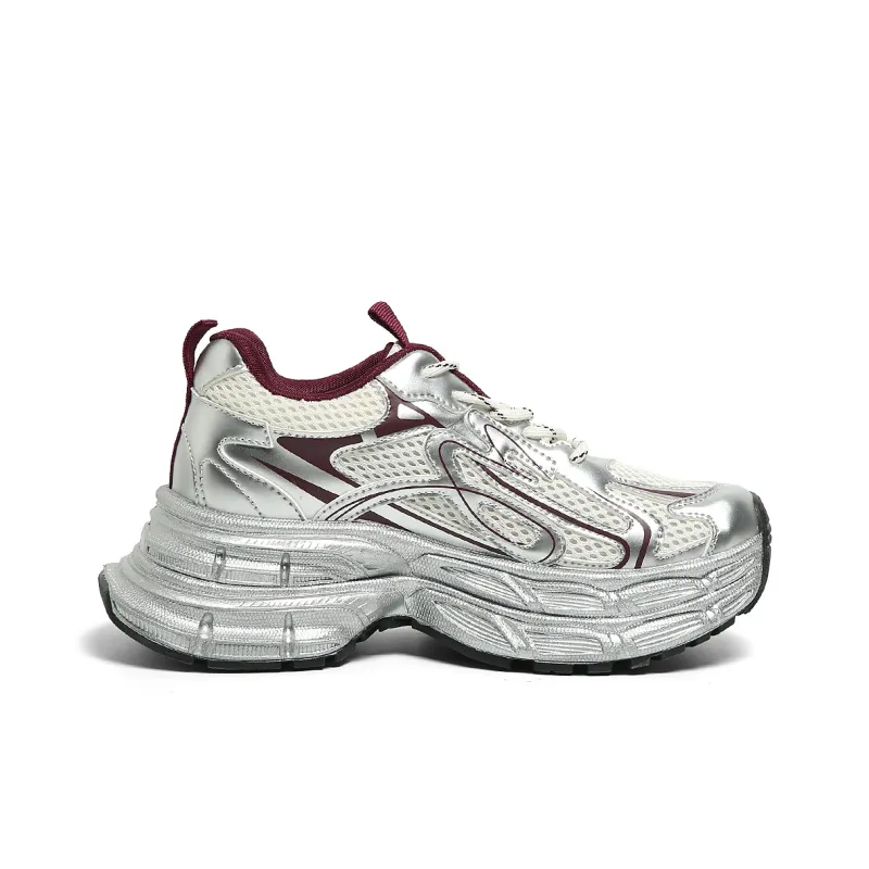 FOREVER 21 Low Top Chunky Sneakers Women's Burgundy-2