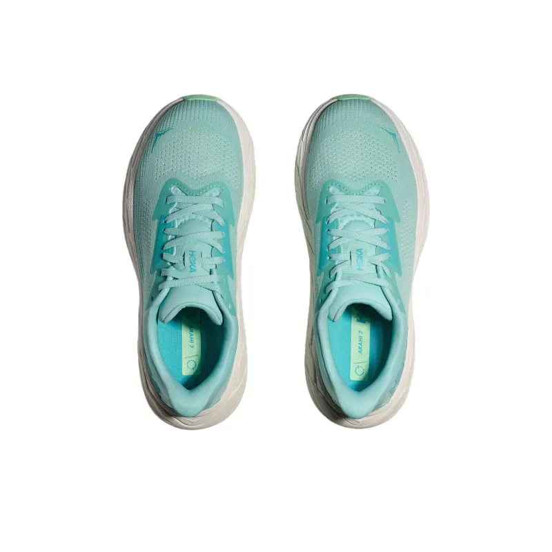 HOKA ONE ONE Arahi 7 Anti Slip Wear Resistant Low Top Running Shoes Women's Blue Green-4
