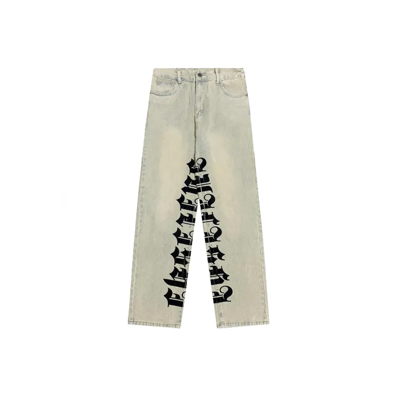 HKRXEC Jeans Men Yellow Mud-0