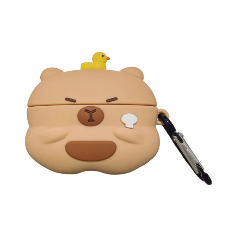 Baohuguang Compatibility Apple AirPods Pro/1/2/Pro/3 TPU Fashion Minimalist Style Capybara Bluetooth Earphone Case/Set-2