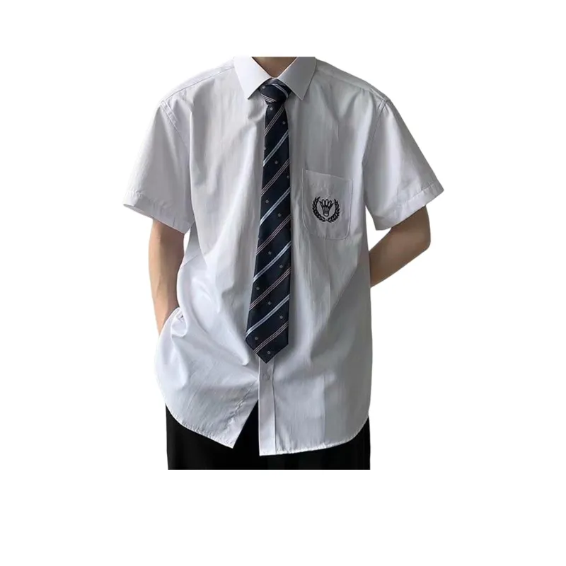 NEVER RULE Shirts Unisex Moon White[with Tie]-0