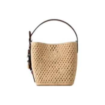 LOUIS VUITTON Leather Trim Handbag Women's Khaki
