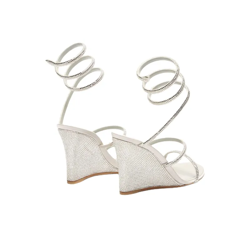 RENE CAOVILLA Cleo One Strap Sandals 8cm Women's Silver-3