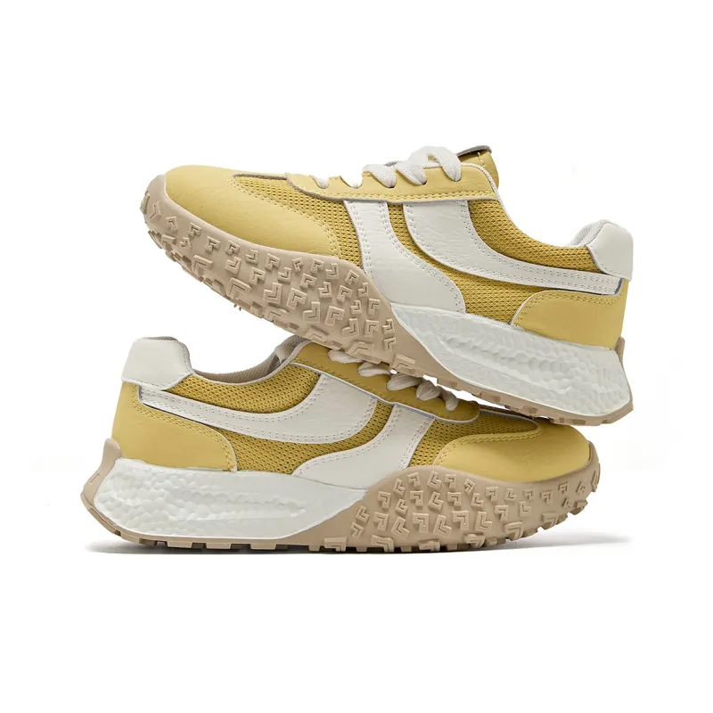 La Chapelle Anti Slip Wear Resistant Low Top Casual Shoes Women's Yellow-3