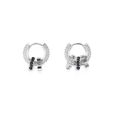 Starry Hoop Earrings Asymmetrical 1 Pair