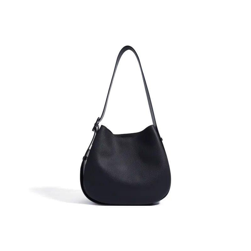 COURONNE Top Grain Cow Leather Tote Bag, Shoulder Bag Women's Black/White/Elephant Gray/Lavender-1