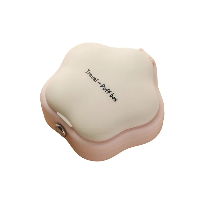 ZHENZI Cream Style Powder Puff Storage Box Refillable Makeup Mirror-4