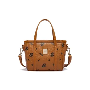 Pepsi PU Shoulder Bag, Crossbody Bag, Handbag Mini Women's Light Mist Pink/Cognac