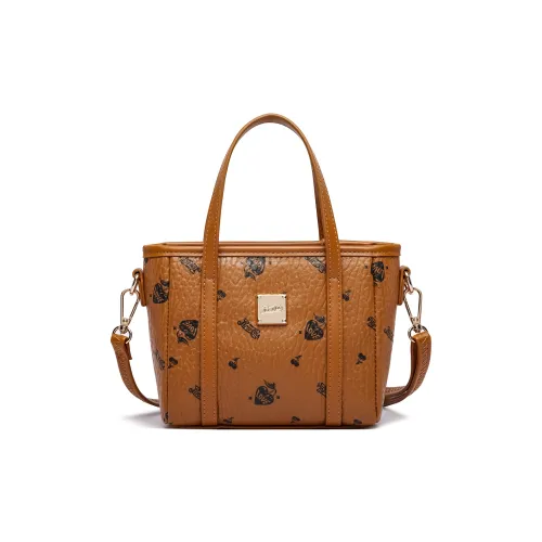 Pepsi PU Shoulder Bag, Crossbody Bag, Handbag Mini Women's Light Mist Pink/Cognac