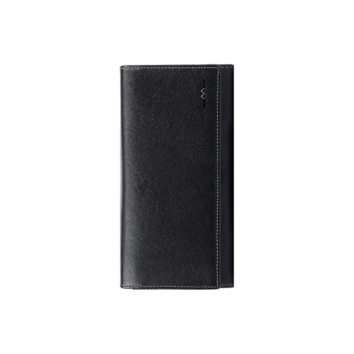 PESASRIE Top Grain Cow Leather Wallet Men's Black
