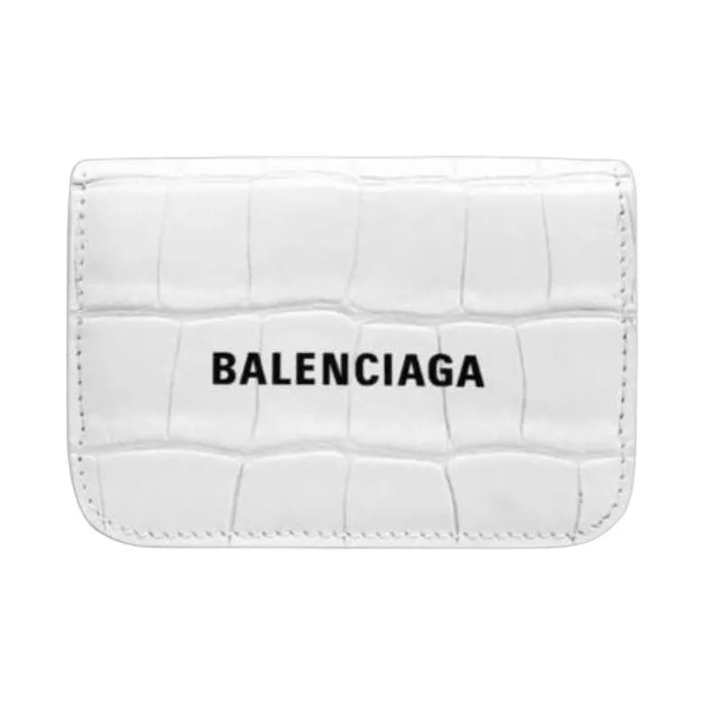 Balenciaga Leather Wallet Mini Women's White-0