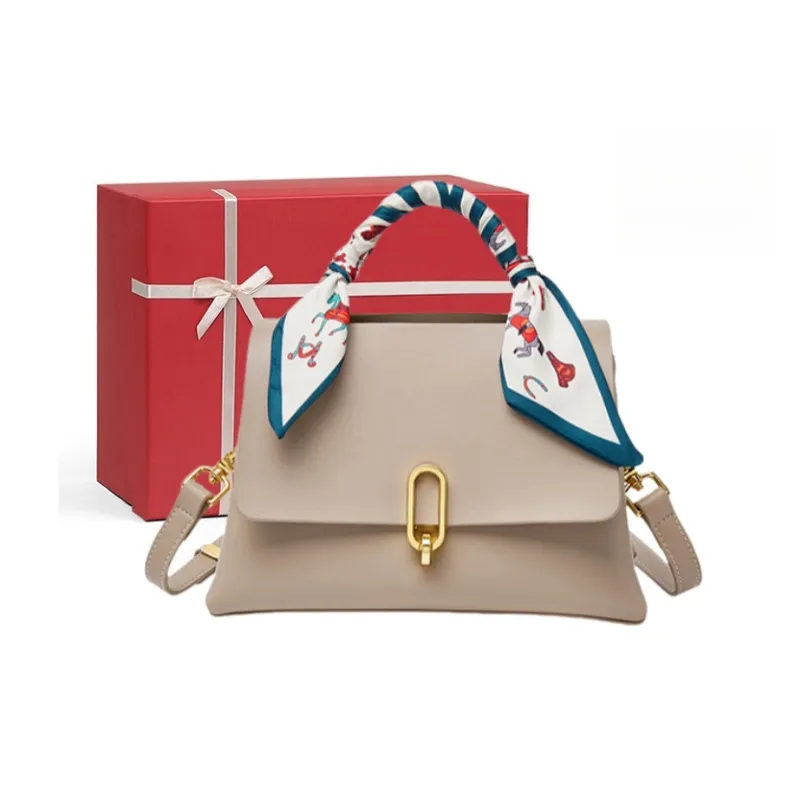 CNNCOO Cow Leather Shoulder Bag, Crossbody Bag, Handbag Women's Apricot/Red-0