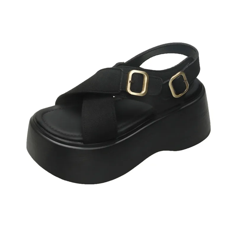 AJPAP Beach Sandals Women's Leopard Print Brown Black-6