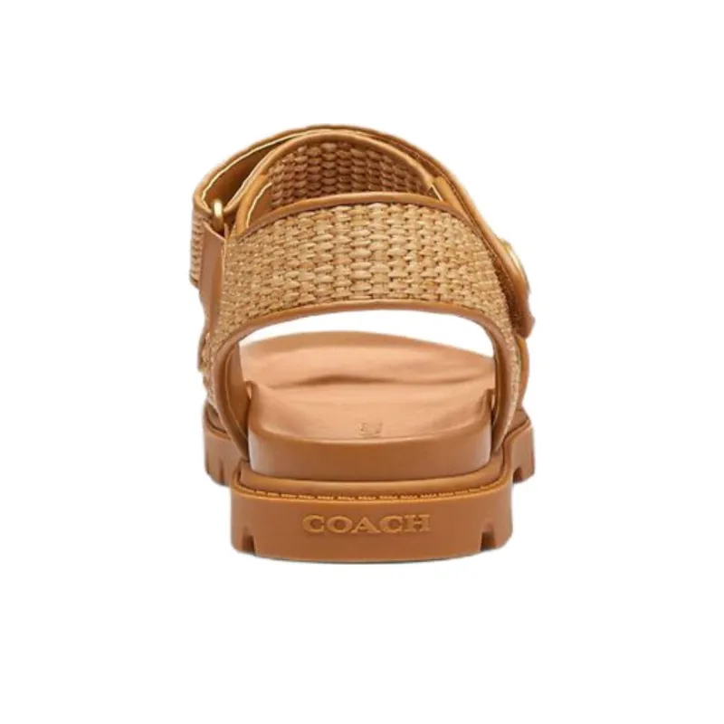 COACH Brynn One Strap Sandals Women's Brown-3