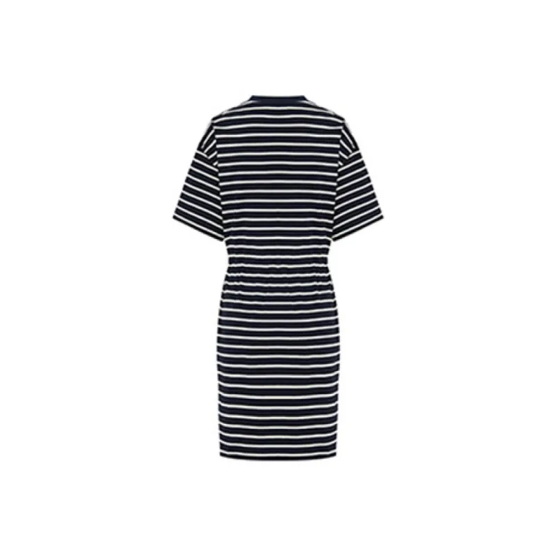 MOCO Dress Women's Blue Apricot Stripes-1