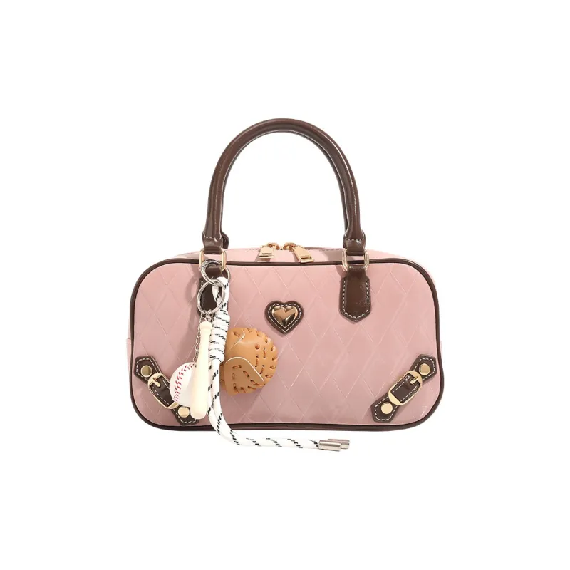MINLUBAOLUO Synthetic Leather Handbag Women's Pink-1