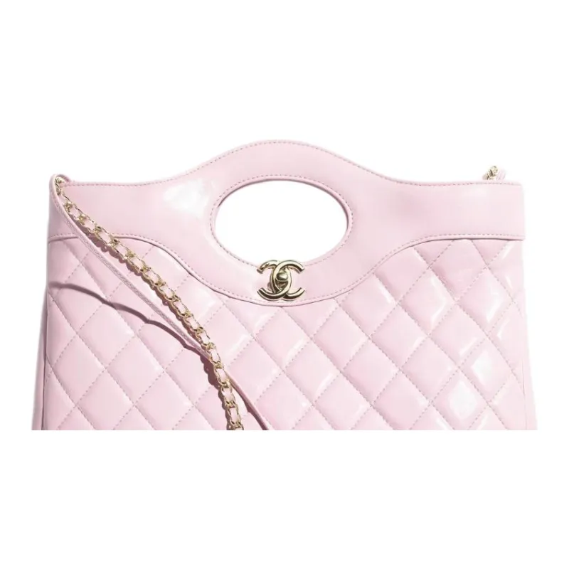 CHANEL Oil Wax Sheepskin Shoulder Bag, Crossbody Bag, Handbag Medium Size Women's Pink-3