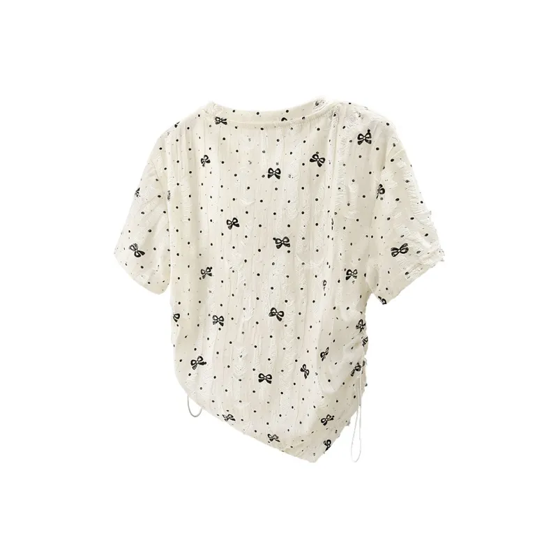 Cypress House T Shirts Women's Apricot Base Bowknot-1