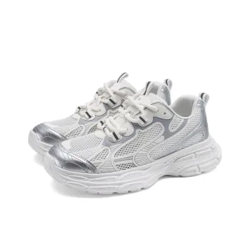 FOXER Low Top Chunky Sneakers Women's Silver/Ecru