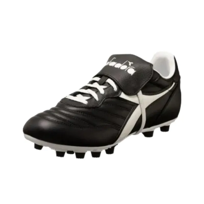 Diadora FG Firm Ground Anti Slip Wear Resistant Soccer Shoes Men's Black-2