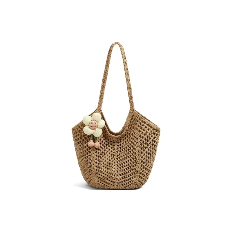 C°BANNER Fabric Tote Bag, Shoulder Bag Medium Size Women's Ecru/Khaki-6