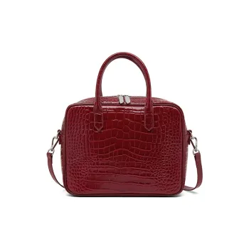 Old Man's Head Cow Leather Handbag Regular Women's Black/Red/Brown