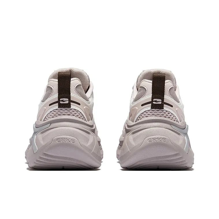 Erke Hongyu 2.0 Breathable And Wear resistant Low Top Chunky Sneakers Women's Painted Gray Pearl Milk Tea-3