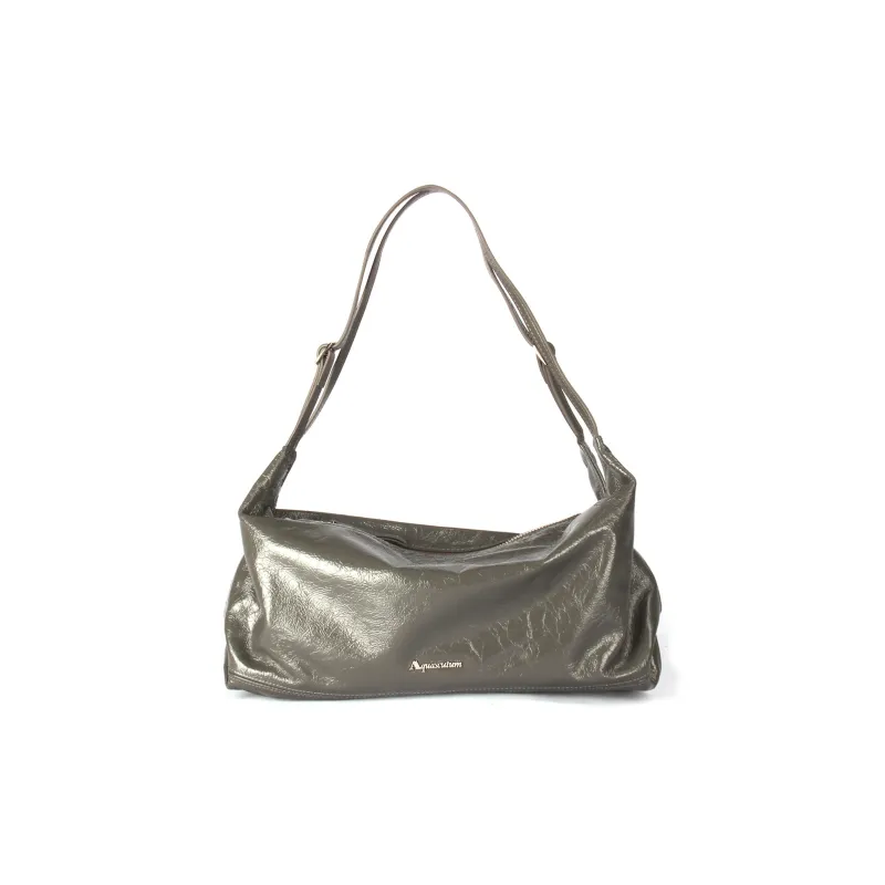 AQUASCUTUM Top Grain Cow Leather Shoulder Bag Women's Concrete Gray-0