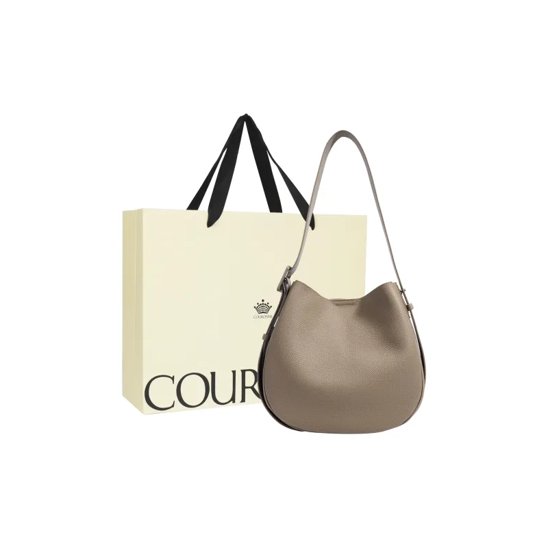 COURONNE Top Grain Cow Leather Tote Bag, Shoulder Bag Women's Black/White/Elephant Gray/Lavender-8