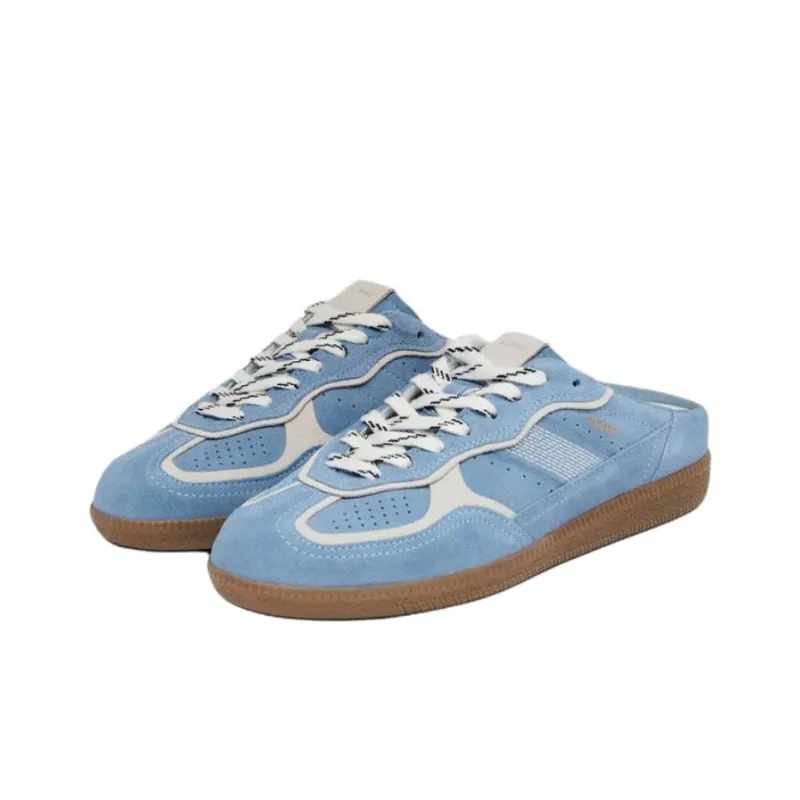 ALOHAS Rubber Sole Closed Toe Slippers Women's Blue-3